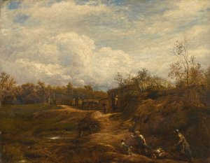 An English Landscape by John Linnell Oil Painting