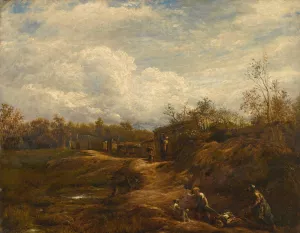 An English Landscape by John Linnell Oil Painting