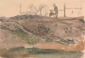 Figures on a Bank, Kensington Gravel Pits by John Linnell Oil Painting
