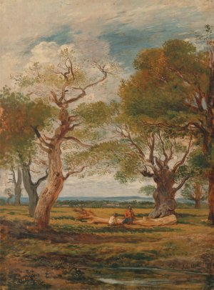 Landscape with Figures by John Linnell Oil Painting