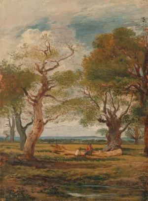Landscape with Figures by John Linnell Oil Painting