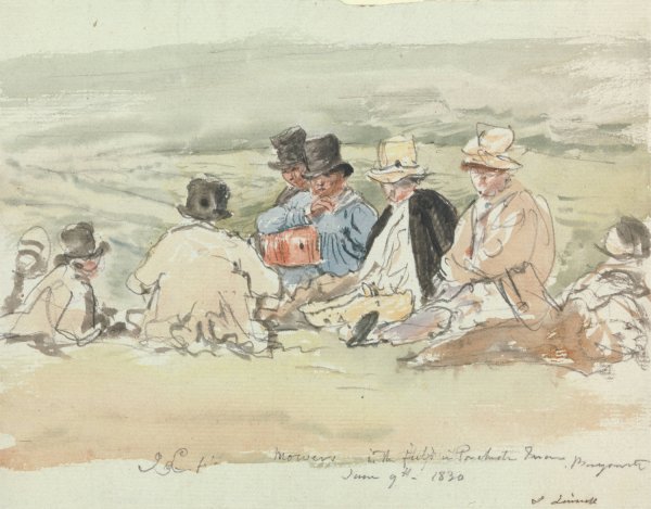 Mowers in the Field in Porchester Terrace, Bayswater, June 9, 1830  by John Linnell - Hand-Painted Oil Painting Reproduction
