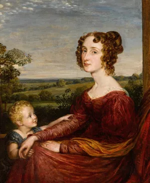 Portrait of Mrs. William Wilberforce and Child by John Linnell Oil Painting