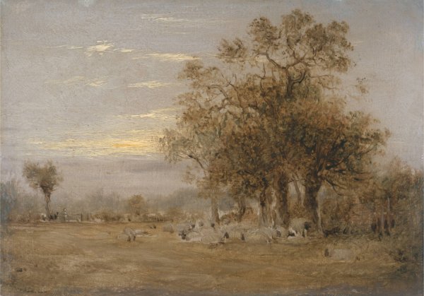 Main Product Photo of Sheep Grazing  Painting by John Linnell