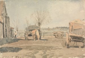 The Farmyard by John Linnell Oil Painting