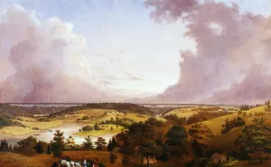 View of Hastings-on-Hudson by John Ludlow Morton - Oil Painting Reproduction