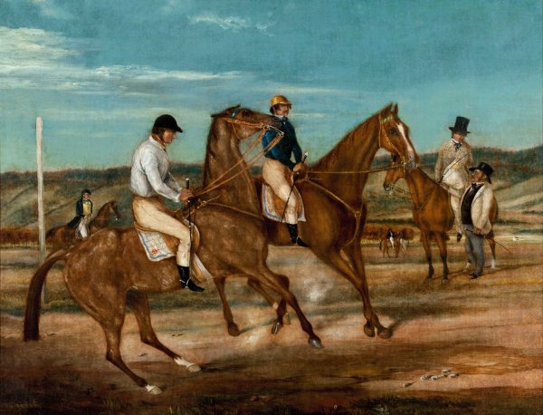 In the starter's hands  by John M. Skipper - Hand-Painted Oil Painting Reproduction
