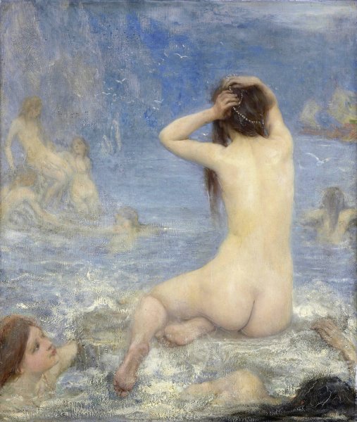 De Sirenen  by John Macallan Swan - Hand-Painted Oil Painting Reproduction