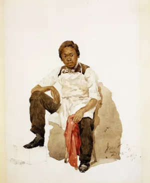 Young Man in White Apron Oil painting by John Mackie Falconer