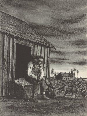 Sharecropper with Dog by John Macwhirter Oil Painting