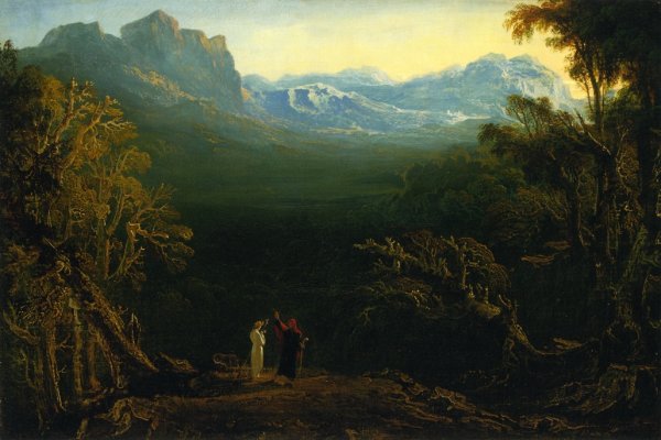 Edwin and Angelina also known as The Hermit by John Martin - Hand-Painted Oil Painting Reproduction