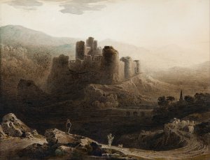 Moonlight - Chepstow Castle by John Martin Oil Painting