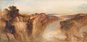 View on the River Wye, Looking towards Chepstow by John Martin Oil Painting