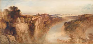 View on the River Wye, Looking towards Chepstow by John Martin Oil Painting
