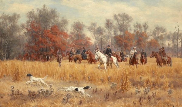 Field Trials in North Carolina  by John Martin Tracy - Hand-Painted Oil Painting Reproduction