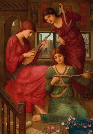 In The Golden Days by John Melhuish Strudwick Oil Painting