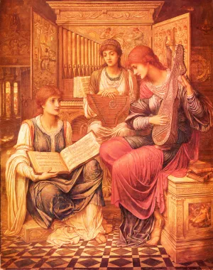 The Music of a Bygone Age by John Melhuish Strudwick - Oil Painting Reproduction