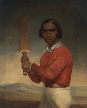 Portrait of Nannultera, a young Poonindie cricketer by John Michael Crossland Oil Painting