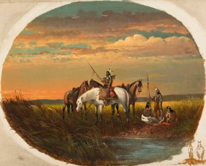 A Halt on the Prairie for a Smoke by John Mix Stanley Oil Painting