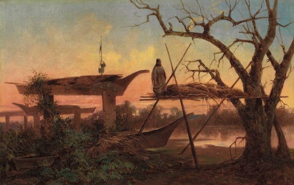 Main Product Photo of Chinook Burial Grounds  Painting by John Mix Stanley