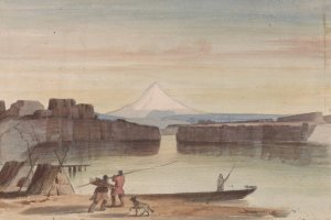 Dalles of Mt. Columbia Looking Westward by John Mix Stanley Oil Painting