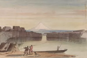 Dalles of Mt. Columbia Looking Westward by John Mix Stanley Oil Painting