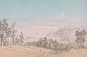 Flathead Lake, Looking toward the South by John Mix Stanley Oil Painting
