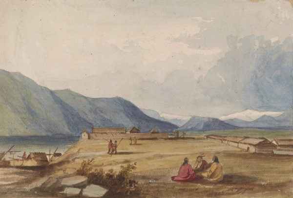 Fort Okinakane  by John Mix Stanley - Hand-Painted Oil Painting Reproduction