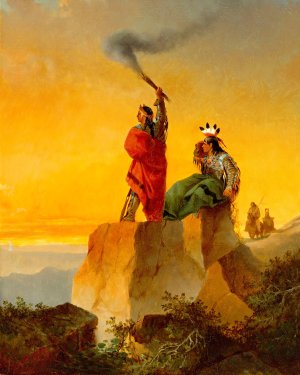 Indian Telegraph by John Mix Stanley Oil Painting