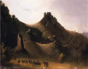 Passing an Obstruction: Mouth of Night Creek by John Mix Stanley - Oil Painting Reproduction
