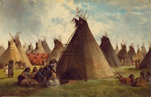 Prairie Indian Encampment by John Mix Stanley Oil Painting