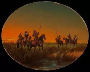 The Challenge by John Mix Stanley Oil Painting