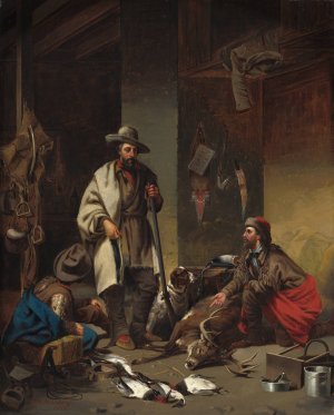 The Trapper's Cabin by John Mix Stanley Oil Painting