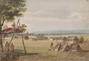 Tshimikain Mission or Chemakane Mission Oil painting by John Mix Stanley