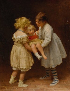 Children at play by John Morgan Oil Painting