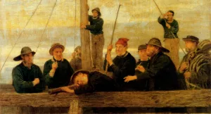 The Men that Man the Life Boat by John Morgan Oil Painting