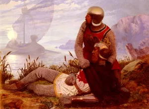 Mort D'Arthur by John Mulcaster Carrick Oil Painting