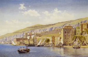 Villa Franca near Nice by John Mulcaster Carrick Oil Painting