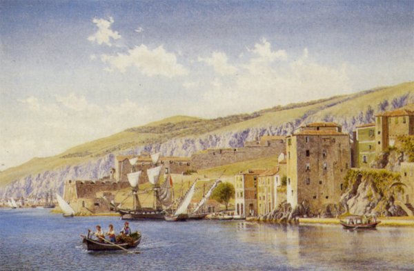Villa Franca near Nice by John Mulcaster Carrick - Hand-Painted Oil Painting Reproduction