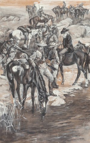 The Swartz Diamond story illustration by John Norval Marchand Oil Painting