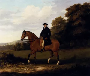 A Gentleman And His Bay Hack by John Nost Sartorius - Oil Painting Reproduction