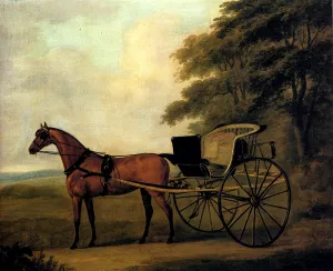 A Horse and Carriage in a Landscape by John Nost Sartorius - Oil Painting Reproduction