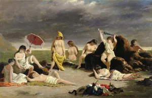 Bathing Beauties on the Hudson by John Obrien Inman Oil Painting