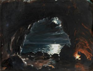 Cave Scene by John O'Brien Inman Oil Painting