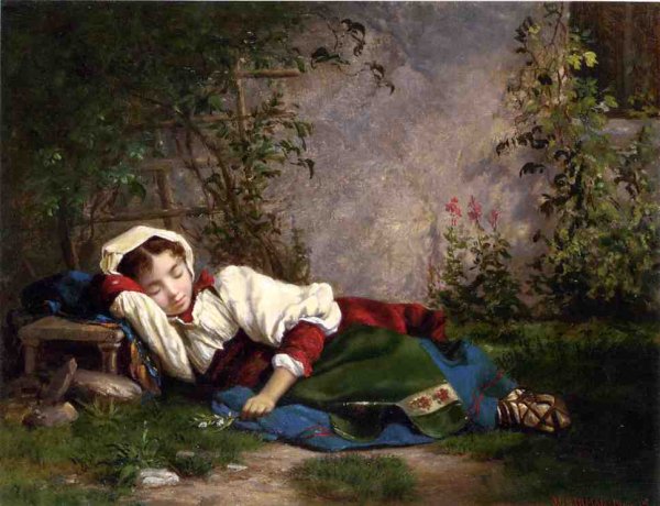 Main Product Photo of Napping Painting by John Obrien Inman