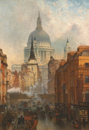 Ludgate, Evening by John O'Connor Oil Painting