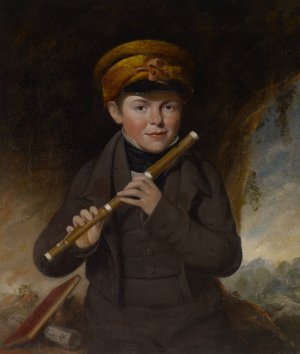 John Gurney Jr., the Little Flute Player by John Opie Oil Painting