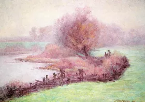 A Misty Morning on the Mississinewa Oil painting by John Ottis Adams