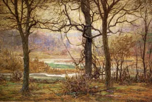 Autumn on the Whitewater by John Ottis Adams Oil Painting