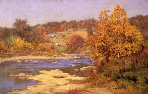Blue and Gold by John Ottis Adams - Oil Painting Reproduction